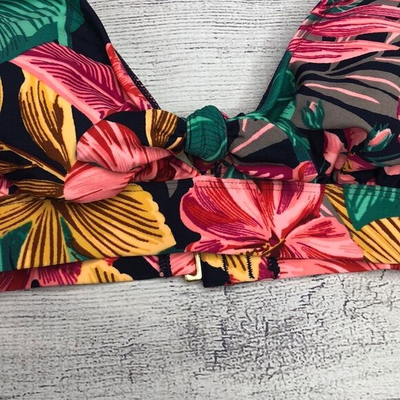 Kona Sol Floral Tie Front Bikini Top Size Size S NWT - Picture 4 of 10
